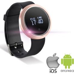 Krokomierze: Smartwatch w kolorze czarno-różowozłotym