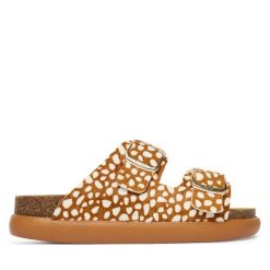 Klapki Scholl. Brązowe klapki damskie Scholl, bez wzorów, bez obcasa, bez zapięcia. Za 589.99 zł.