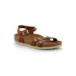 Klapki Birkenstock Kumba Brązowe Damskie. Brązowe klapki damskie Birkenstock, na lato, bez wzorów, z nubiku, bez obcasa, bez zapięcia. Za 874.00 zł.