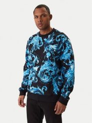 Versace Jeans Couture Bluza 80GAI3R0 FS196 Niebieski Regular Fit. Niebieskie bluzy męskie Versace Jeans Couture, m, bez wzorów, z bawełny, bez ramiączek, bez kaptura. Za 1,249.00 zł.