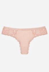 Jasnoróżowe Majtki Stringi Ozdobione Koronką z Bawełną Meniliphis. Czerwone majtki damskie Renee, z bawełny. Za 6.99 zł.