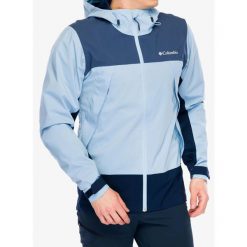Kurtka przeciwdeszczowa męska Columbia Boulder Falls Jacket. Niebieskie kurtki męskie Columbia, m, bez wzorów, sportowe, bez kaptura. Za 482.99 zł.