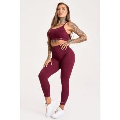 Legginsy fitness damskie Gym Glamour push up 2.0. Czerwone legginsy damskie GYM GLAMOUR, bez wzorów. Za 169.99 zł.