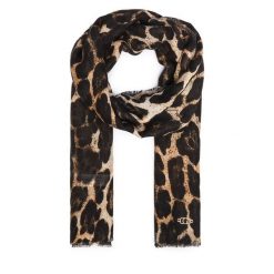 Szal Guess. Brązowe szaliki damskie Guess, z aplikacjami. Za 194.99 zł.