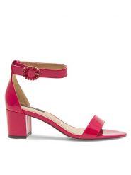 Nine West Sandały WFA2641-1 Czerwony. Czerwone sandały damskie Nine West, bez wzorów, z syntetyku, bez obcasa, na słupku, bez zapięcia. Za 229.99 zł.