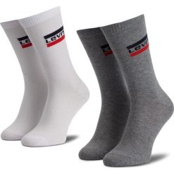 Zestaw 2 par wysokich skarpet męskich LEVI'S - 983041001 062. Białe skarpety męskie Levi's®, bez wzorów, z bawełny. Za 44.99 zł.