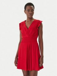 Morgan Sukienka koktajlowa 251-RWANY Czerwony Loose Fit. Czerwone sukienki damskie Morgan, bez wzorów, z syntetyku, wizytowe, bez kołnierzyka, bez ramiączek. Za 369.99 zł.