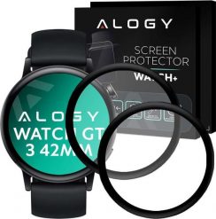 Alogy Alogy 2x Szkło na smartwatch elastyczne 3D do Huawei Watch GT 3 42mm Black uniwersalny. Czarne zegarki smartwatch Alogy, bez wzorów. Za 30.13 zł.