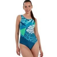 Strój Kąpielowy Speedo Placement U-Back – Niebiesko-Zielony – Rozmiar 28. Niebieskie stroje kąpielowe damskie Speedo, bez wzorów. Za 546.49 zł.