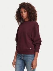 Tommy Hilfiger Bluza Script Terry WW0WW52355 Bordowy Regular Fit. Czerwone bluzy damskie Tommy Hilfiger, xxs, bez wzorów, z bawełny, bez ramiączek, bez kaptura. Za 409.99 zł.