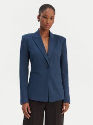 Patrizia Pepe Marynarka 8S0584/A715-CA97 Niebieski Regular Fit. Niebieskie marynarki i żakiety damskie Patrizia Pepe, bez wzorów, z wiskozy, bez kołnierzyka, bez ramiączek. Za 1,859.00 zł.