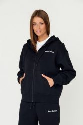 JUICY COUTURE Czarna bluza Randy. Czarne bluzy damskie Juicy Couture, s, bez wzorów, z bawełny, bez ramiączek, bez kaptura. W wyprzedaży za 299.99 zł.