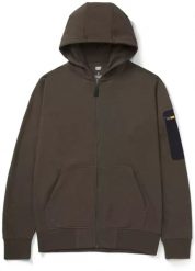 Odlo Bluza Loopback Full Zip w kolorze khaki L. Brązowe bluzy męskie ODLO, l, bez wzorów, bez ramiączek, bez kaptura. Za 309.00 zł.