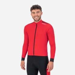 Koszulka rowerowa męska Rogelli Core z długim rękawem. Czerwone bluzy męskie Rogelli, m, bez wzorów, sportowe, bez ramiączek, bez kaptura. Za 259.00 zł.