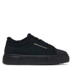Trampki Armani Exchange. Czarne trampki i tenisówki damskie Armani Exchange, bez wzorów, bez zapięcia. Za 779.99 zł.