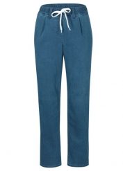 Ocieplane jeansy mom fit ze średnim stanem i wygodnym pasem. Niebieskie jeansy damskie bonprix, bez wzorów, z jeansu. Za 159.99 zł.