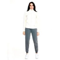 Bluza z zamek błyskawiczny na co dzień na siłownię. Białe bluzy damskie LEONE 1947 APPAREL, s, bez wzorów, z dresówki, sportowe, bez ramiączek, bez kaptura. Za 191.56 zł.