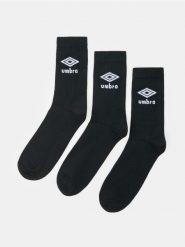 Prążkowane wysokie skarpetki sportowe 3 pack Umbro - czarny. Czarne skarpety męskie Sinsay, bez wzorów, prążkowane. Za 22.99 zł.