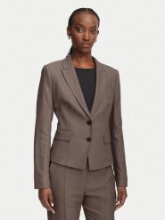 BOSS Marynarka Jia18 50564479 Brązowy Slim Fit. Brązowe marynarki i żakiety damskie Boss, bez wzorów, z wiskozy, bez kołnierzyka, bez ramiączek. Za 1,909.00 zł.