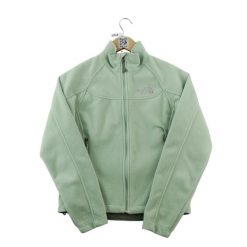 Second life - Damska kurtka polarowa WindWall zielona - Jak nowy. Zielone kurtki sportowe damskie The North Face, l, bez wzorów, z materiału, bez ramiączek, bez kaptura, outdoorowe. Za 207.36 zł.