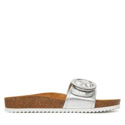 Klapki Caprice. Szare klapki damskie Caprice, bez wzorów, bez obcasa, bez zapięcia. Za 169.99 zł.