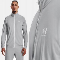 Bluza Męska Under Armour Treningowa Szybkoschnąca Sportowa Rozpinana. Szare bluzy sportowe męskie Under Armour, m, bez wzorów, bez kaptura, do biegania. Za 199.99 zł.
