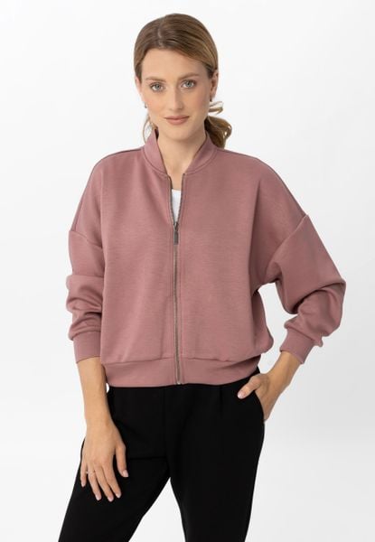 Bluza typu bomberka B-CHERRY. Czerwone bluzy damskie Volcano, m, bez wzorów, z materiału, eleganckie, bez ramiączek, bez kaptura. Za 159.99 zł.