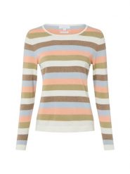 Brookshire Sweter z dzianiny Kobiety Bawełna biały|wielokolorowy, XXXL. Białe swetry nierozpinane damskie brookshire, bez wzorów, z bawełny, bez kołnierzyka, bez ramiączek. Za 89.95 zł.