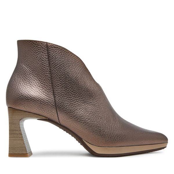 Botki Hispanitas. Brązowe botki damskie Hispanitas, bez wzorów, bez obcasa, na słupku, bez zapięcia. Za 629.99 zł.