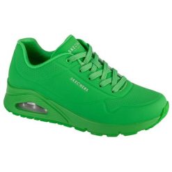 Buty sportowe Sneakersy damskie, Uno-Stand on Air. Zielone obuwie sportowe damskie Skechers, bez wzorów, z materiału, bez zapięcia, trekkingowe, Skechers Sport. Za 319.99 zł.