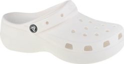 Crocs Klapki białe r. 37/38 (206750-100). Białe klapki damskie Crocs, bez wzorów, sportowe, bez obcasa, bez zapięcia. Za 278.99 zł.