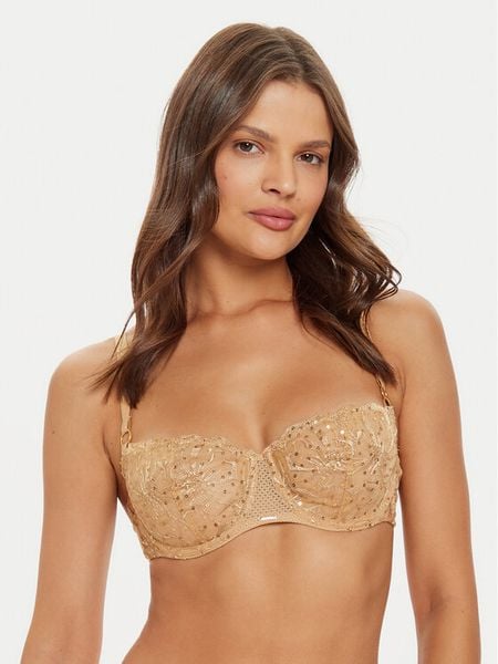 Chantelle Biustonosz balkonetka Fleurs Signature C12Q50 Beżowy. Brązowe biustonosze Chantelle, bez wzorów, z syntetyku. Za 399.99 zł.