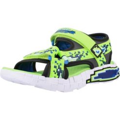 Sandały SKECHERS 402161L Zielony. Zielone sandały damskie Skechers, bez wzorów, z materiału, bez zapięcia. Za 290.00 zł.