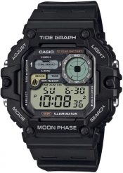 Zegarek męski Casio WS-1700H-1AVEF czarny. Czarne zegarki męskie Casio, bez wzorów. Za 361.58 zł.