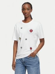Liu Jo T-Shirt WF6324 J0088 Biały Regular Fit. Białe t-shirty damskie Liu Jo, l, bez wzorów, z bawełny, bez kołnierzyka, bez ramiączek. Za 469.99 zł.
