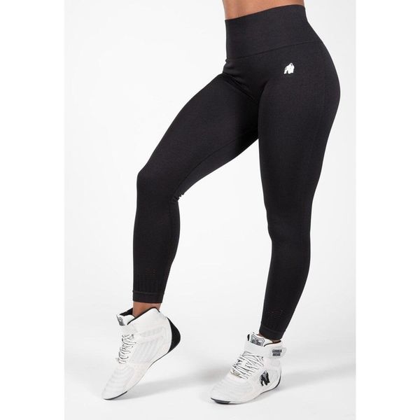 Legginsy sportowe damskie Neiro Bezszwowe. Czarne legginsy damskie GORILLA WEAR, s, bez wzorów, na fitness i siłownię. Za 212.00 zł.