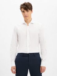 JOOP! koszula biznesowa - Pares Mężczyźni Slim Fit Bawełna biały, 38. Białe koszule męskie JOOP!, m, bez wzorów, z bawełny, biznesowe, bez kołnierzyka, bez ramiączek. Za 459.95 zł.