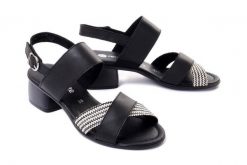 RIEKER REMONTE R8767-00 black combination, sandały damskie. Czarne sandały damskie Rieker Remonte, bez wzorów, bez obcasa, na obcasie, bez zapięcia. Za 159.95 zł.