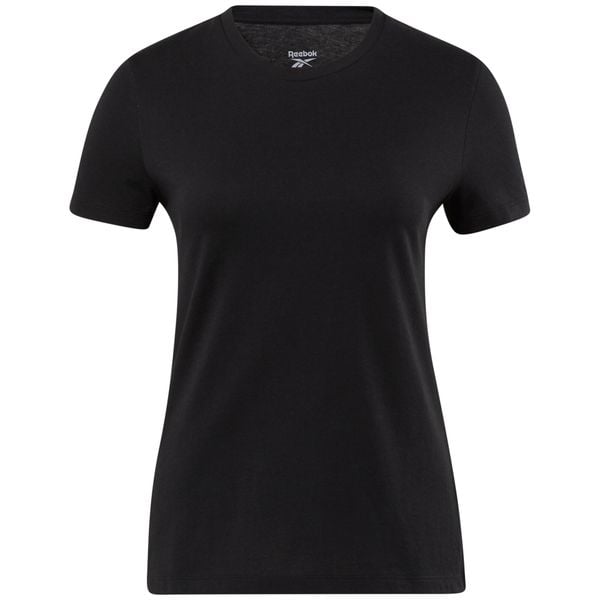 Koszulka damska Reebok en coton. Czarne bluzki damskie Reebok, xs, bez wzorów, sportowe, bez kołnierzyka, bez ramiączek. Za 26.78 zł.