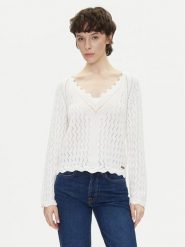 Pepe Jeans Sweter Olya PL702288 Écru Regular Fit. Swetry nierozpinane damskie Pepe Jeans, s, bez wzorów, z bawełny, bez kołnierzyka, bez ramiączek. Za 199.99 zł.