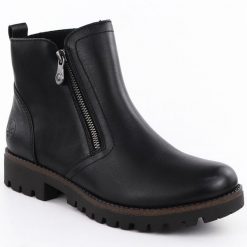 Skórzane botki damskie workery czarne Rieker 78556-00. Czarne botki damskie Rieker, bez wzorów, ze skóry, bez obcasa, bez zapięcia. Za 439.00 zł.