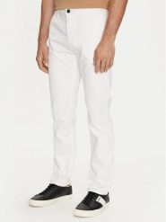 BOSS Chinosy Chino_Slim 50510933 Biały Slim Fit. Białe eleganckie spodnie męskie Boss, bez wzorów, z bawełny. Za 286.99 zł.
