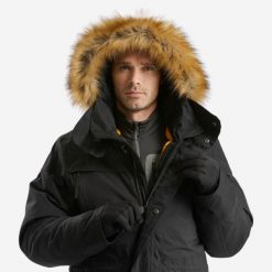 Parka turystyczna męska zimowa Quechua SH900 -20°C wodoodporna. Czarne parki męskie QUECHUA, na lato, m, bez wzorów, z materiału, bez kołnierzyka, bez kaptura. Za 399.99 zł.