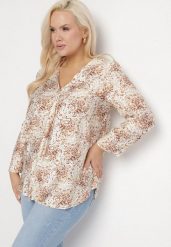 Brązowa Bluzka z Wiskozą w Abstrakcyjny Print Silzia. Brązowe bluzki damskie Born2be, plus size, bez wzorów, z wiskozy, bez kołnierzyka, plus size, bez ramiączek. Za 69.99 zł.
