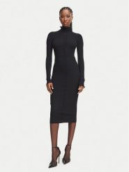 Elisabetta Franchi Sukienka dzianinowa AM-21B-66E2-V440 Czarny Slim Fit. Czarne sukienki damskie Elisabetta Franchi, bez wzorów, z dzianiny, bez kołnierzyka, bez ramiączek. Za 1,879.00 zł.