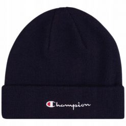 Czapka sportowa unisex Champion zimowa ciepła. Niebieskie czapki damskie Champion, na zimę, bez wzorów, sportowe. Za 54.90 zł.