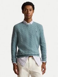 Polo Ralph Lauren Sweter 710876762506 Zielony jasny Regular Fit. Zielone swetry męskie Polo Ralph Lauren, m, bez wzorów, z wełny, bez kołnierzyka, bez ramiączek. Za 1,199.00 zł.