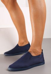 Granatowe Wsuwane Tenisówki z Elastyczną Podeszwą Vimene. Niebieskie trampki i tenisówki damskie Born2be, bez wzorów, bez zapięcia. Za 34.99 zł.