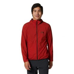 Kurtka z kapturem Mountain Hardwear Kor Airshell. Czerwone kurtki męskie MOUNTAIN HARDWEAR, xl, bez wzorów, z polaru, z kapturem. Za 847.50 zł.