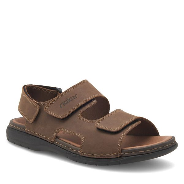 Sandały Rieker. Brązowe sandały męskie Rieker, bez wzorów, bez zapięcia. Za 236.99 zł.